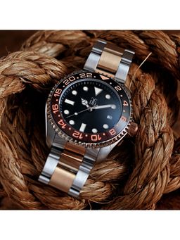 Aries Gold - AG Collective Automatic Black GMT Round Dial Men's Watch - G 9040 SRB-BK